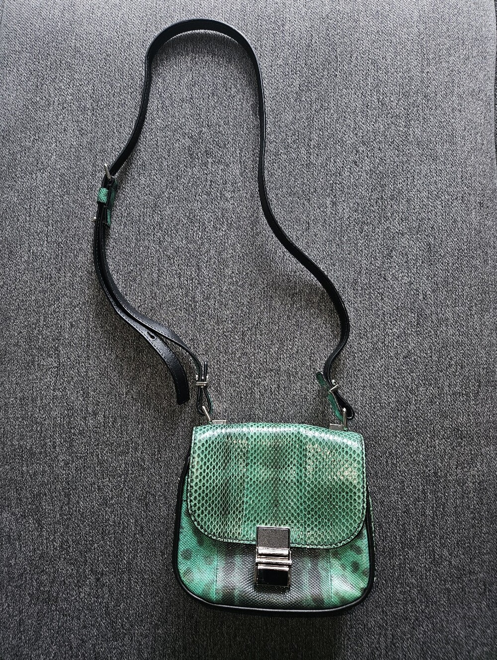 Proenza Schouler Tiny Kent Green Snakeskin Bag